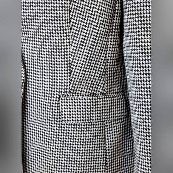 Banana Republic Houndstooth Blazer Black White Stretch Size 6 Career - Picture 9 of 11